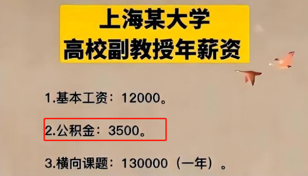 上海985大学副教授晒工资单,实收金额仅过万,公积金让人羡慕