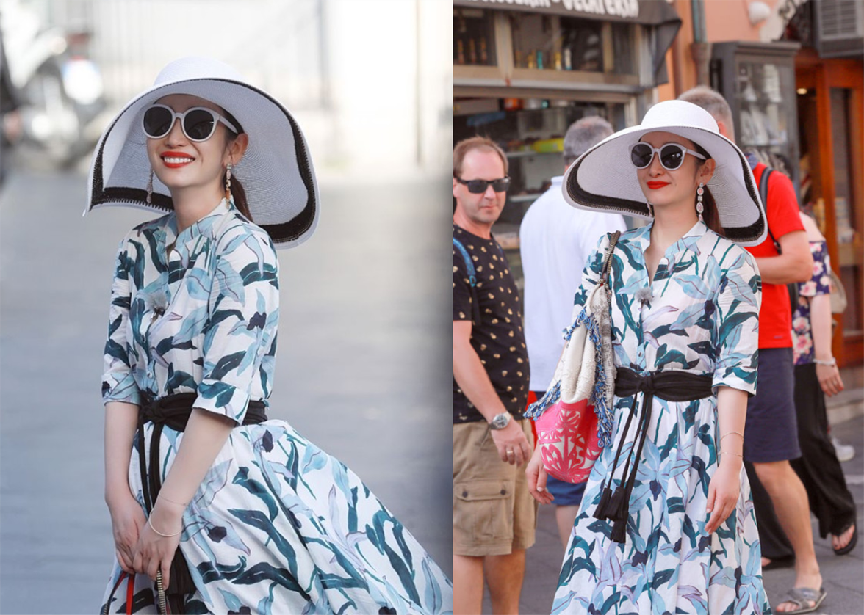 43岁的秦海璐魅力真大,日常穿"印花裙"太有韵味,认真打扮好美