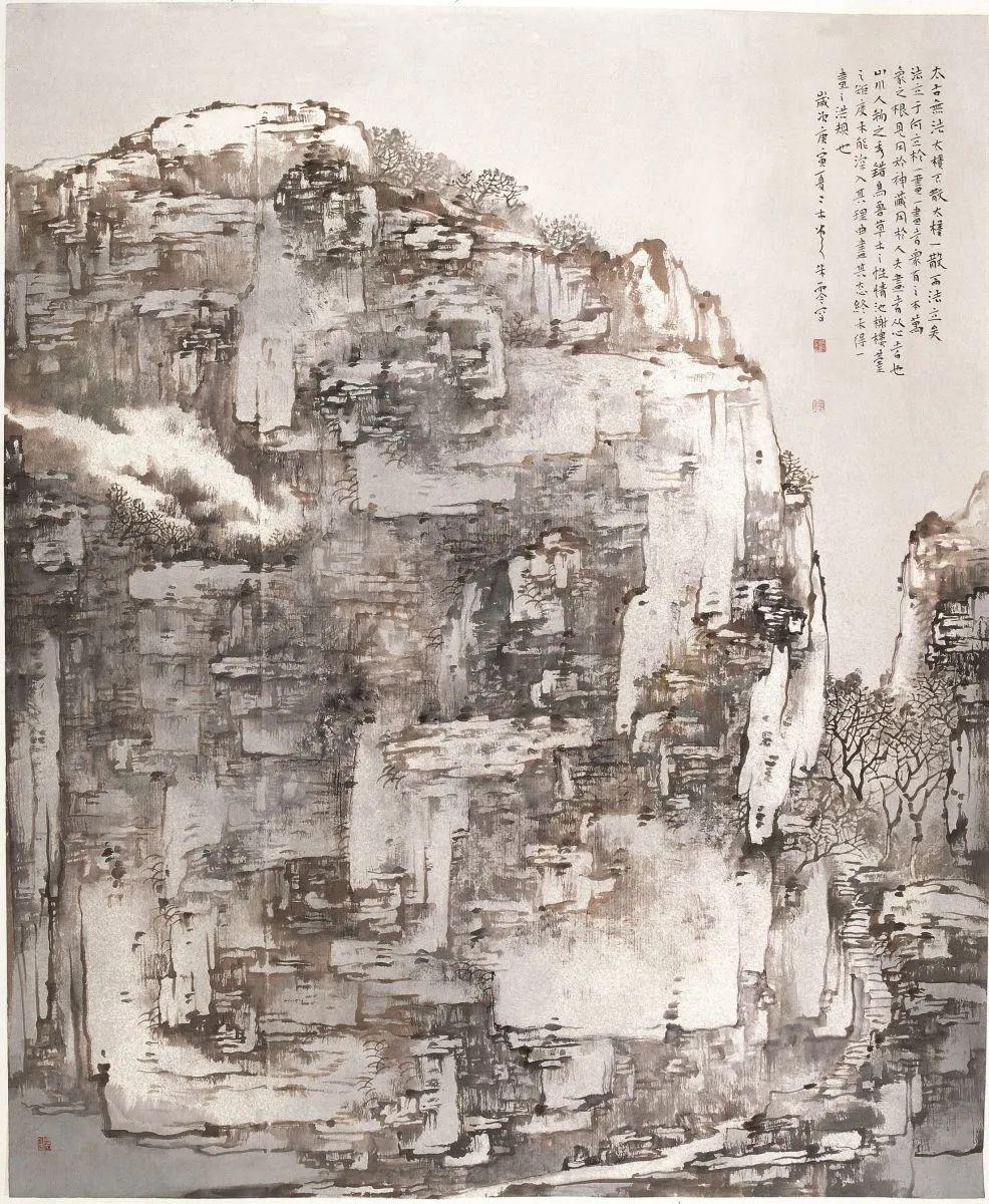 「津门网」朱零山水画|构图清逸,墨色淡雅