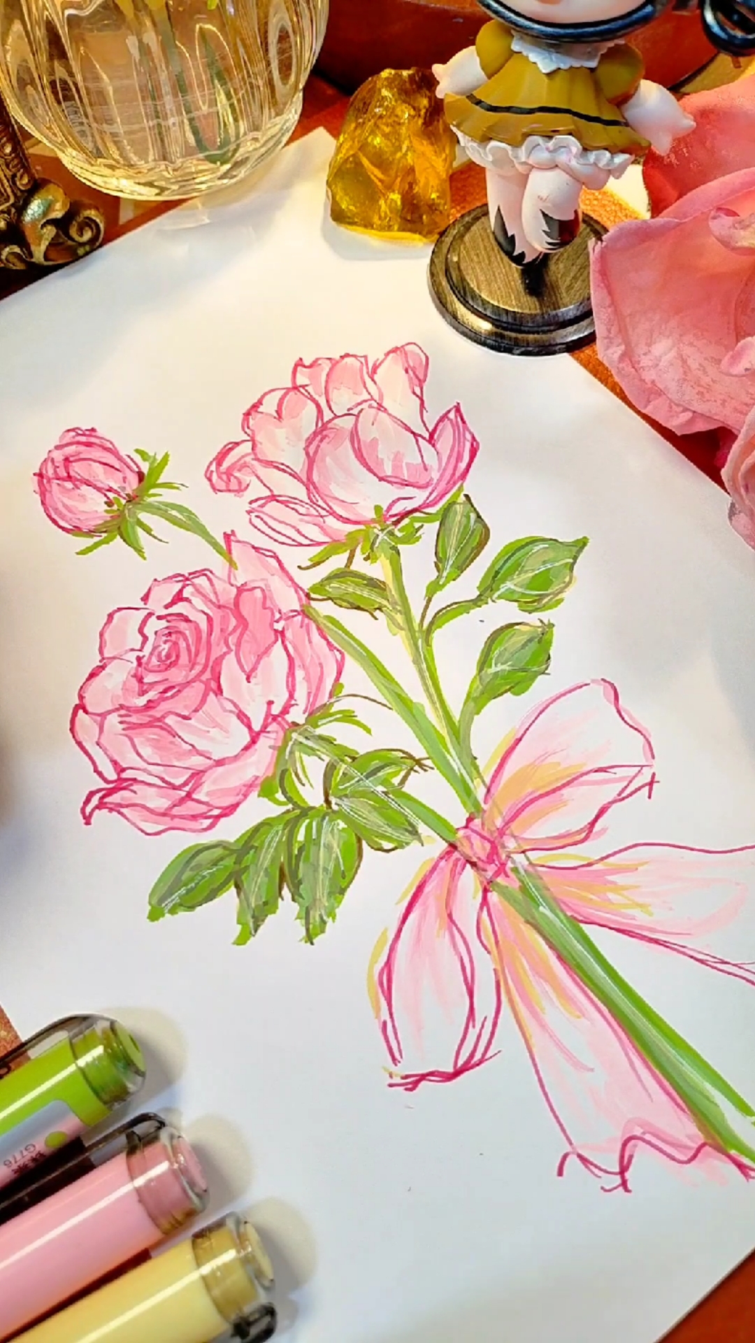 治愈系手绘花卉速画