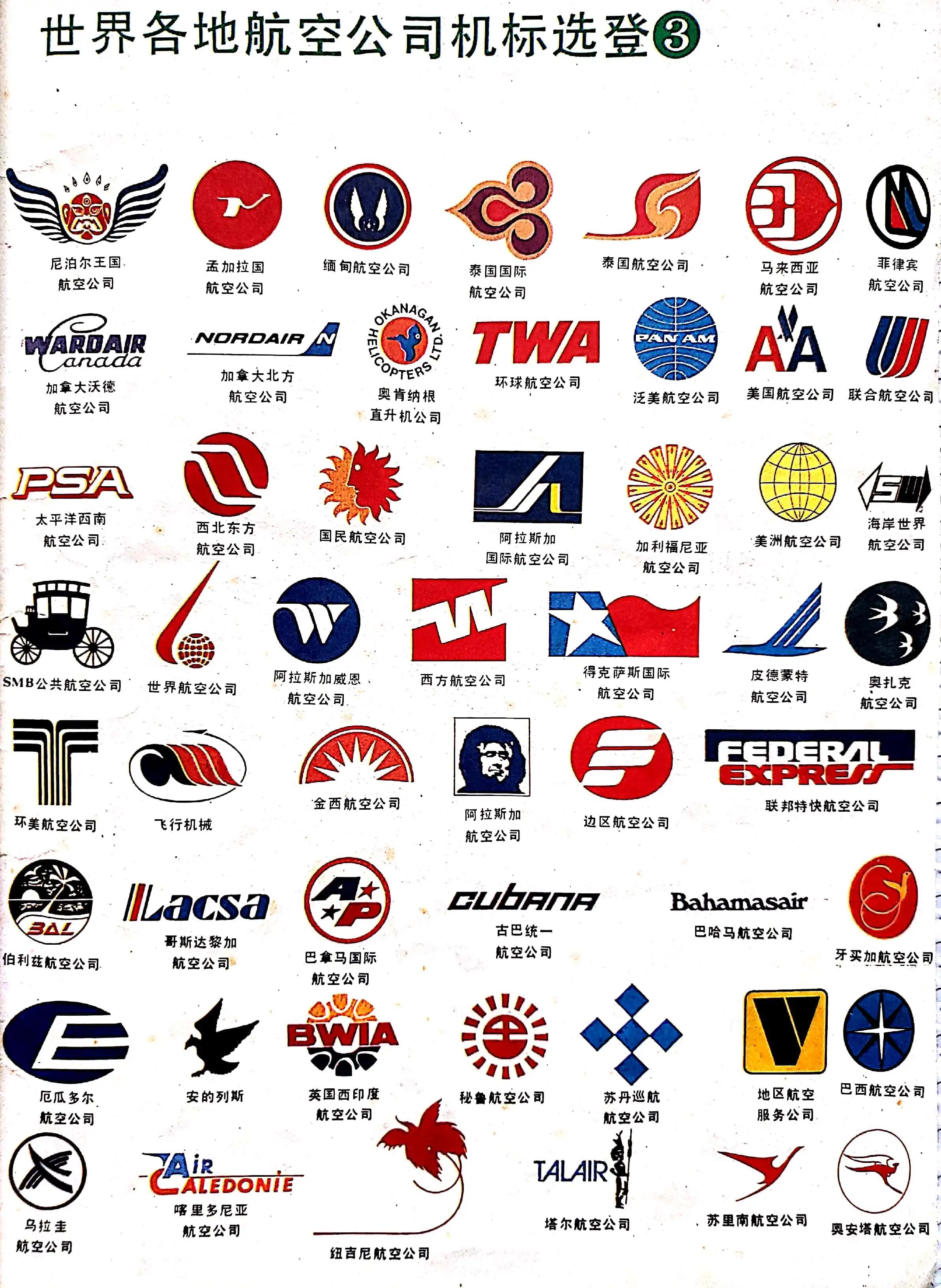 各大航空公司标志 logo图片