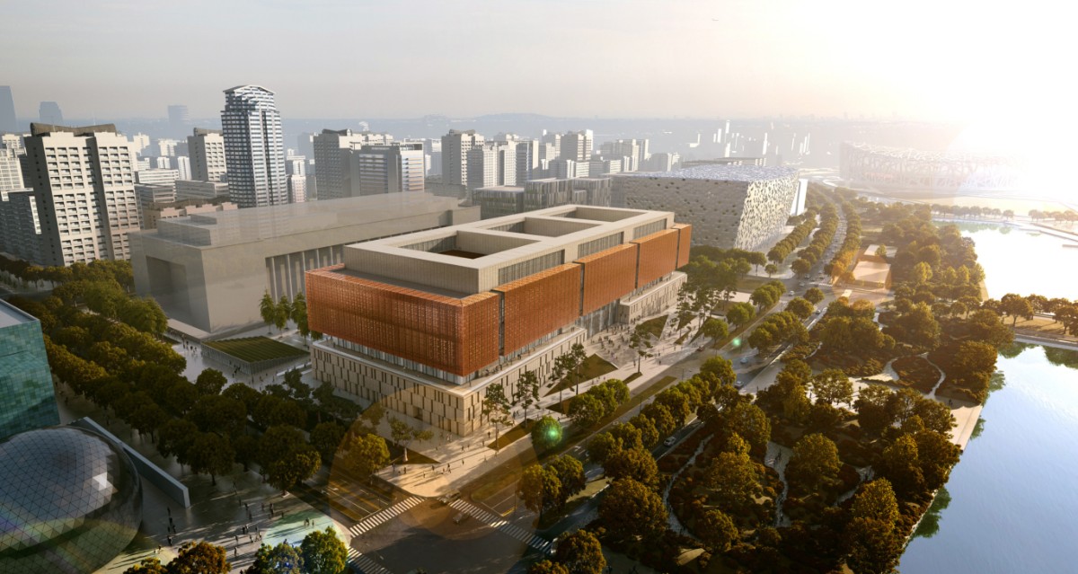 中国工艺美术馆|漂浮在空中的百宝阁！中国工艺美术馆结构封顶，明年5月亮相