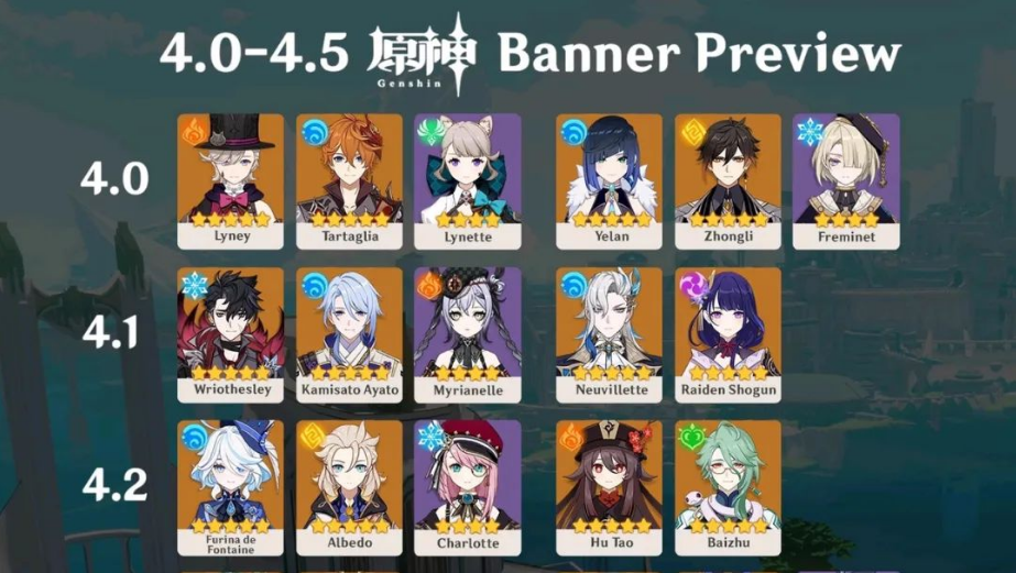 原神4045卡池曝光七神挤爆卡池三卡池实装6个5星