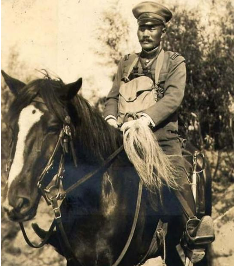 日军少将在阵地前摆拍,耍刀,装酷,花样秀,被中国哨兵一枪击毙