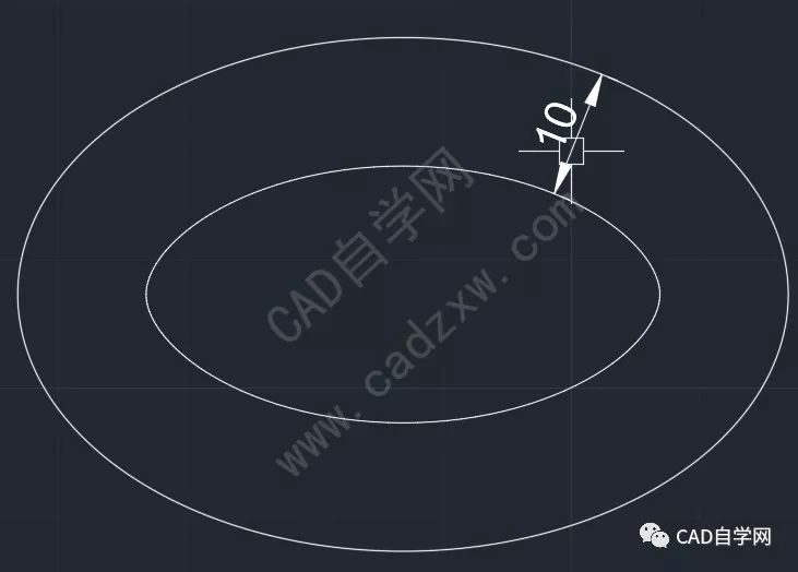 cad如何標註兩個橢圓或同心圓之間的距離?附件下載文章軟件