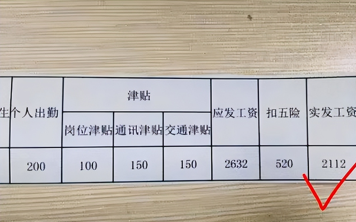 这名农村地区的老师晒出他的工资条看到他的一个月工资仅仅只有2600元