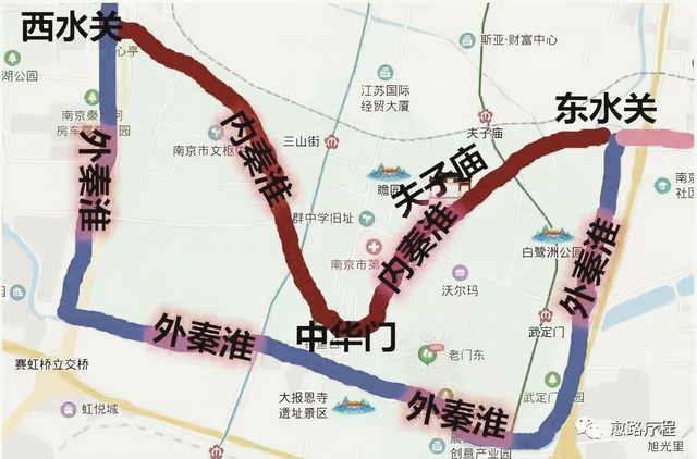 秦淮河游船路线图片