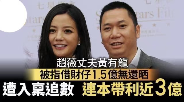 赵薇丈夫黄有龙欠债不还被诉 借钱时正谋划"空手套白狼"收购