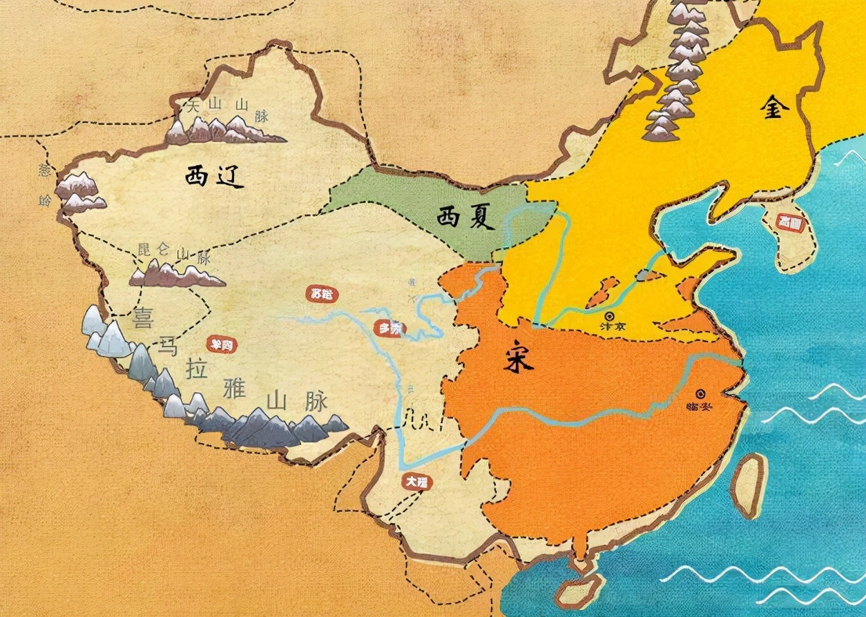 北宋与西夏接壤地图图片