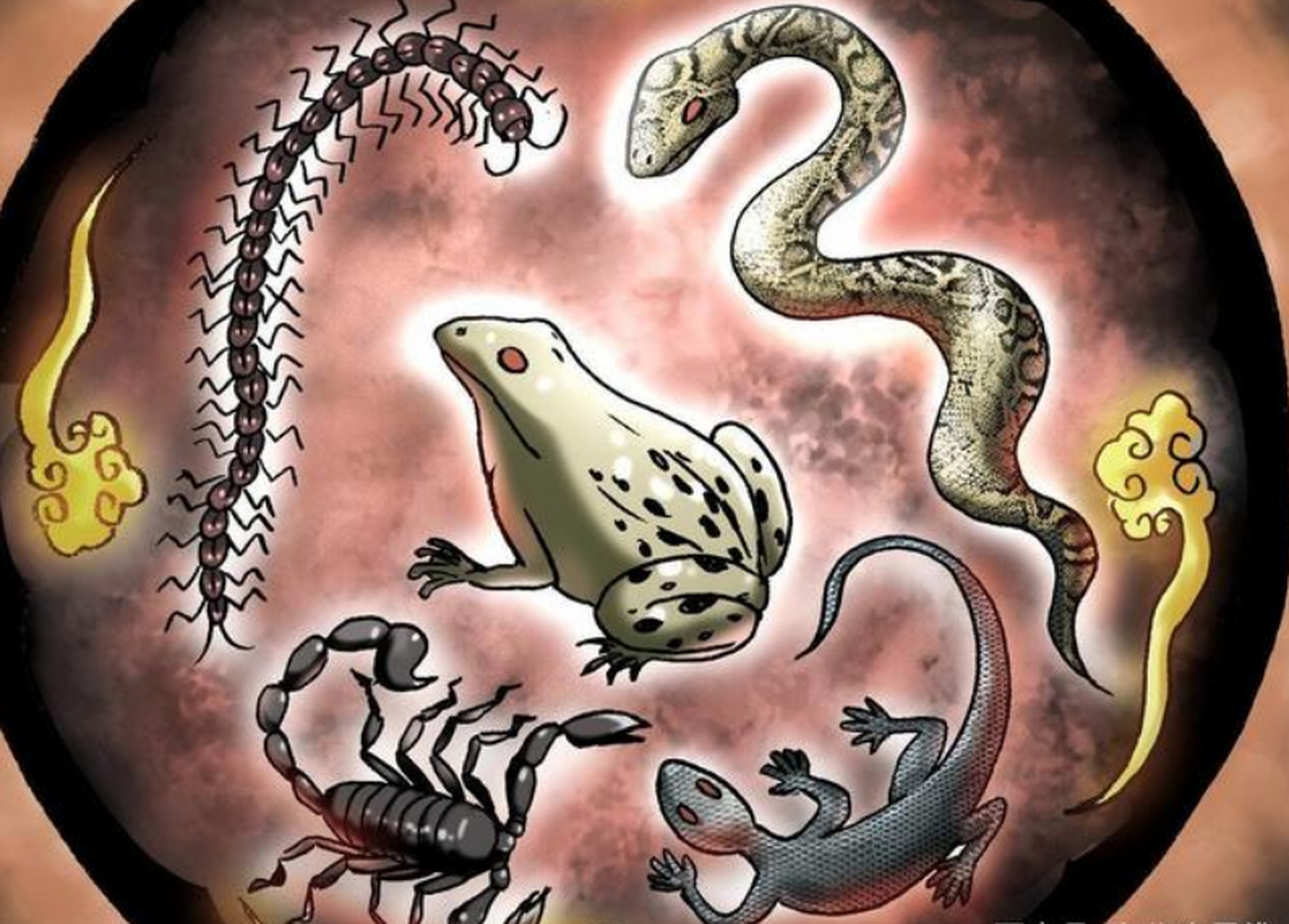 "蛊"最早出现于甲骨文,最初指的是器皿中的虫子,一种解释为人工培养的