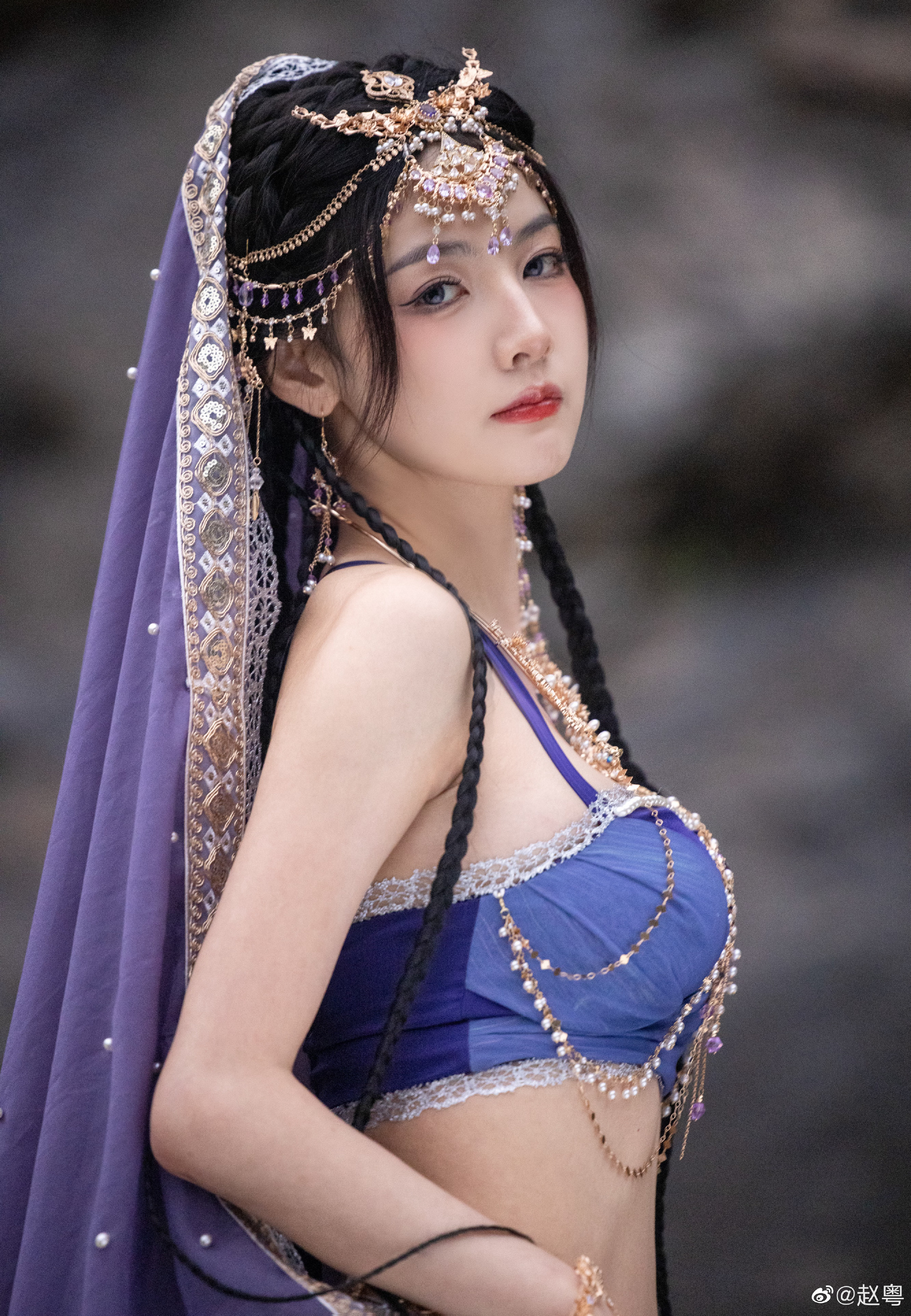 赵粤微博晒自拍图片,有点美