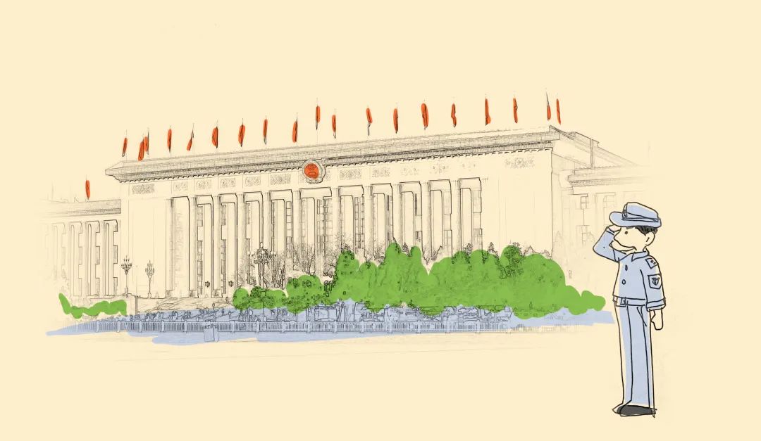 北京人民大会堂简笔画图片