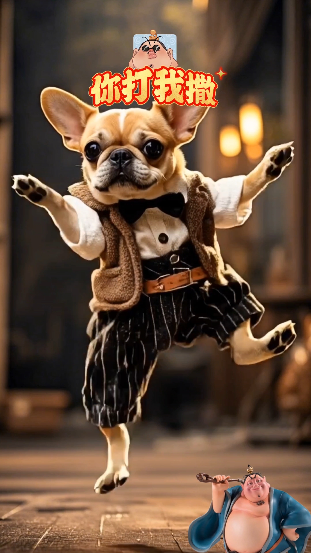 狗狗跳欠揍舞,真是欠揍,你打我撒,你打我撒