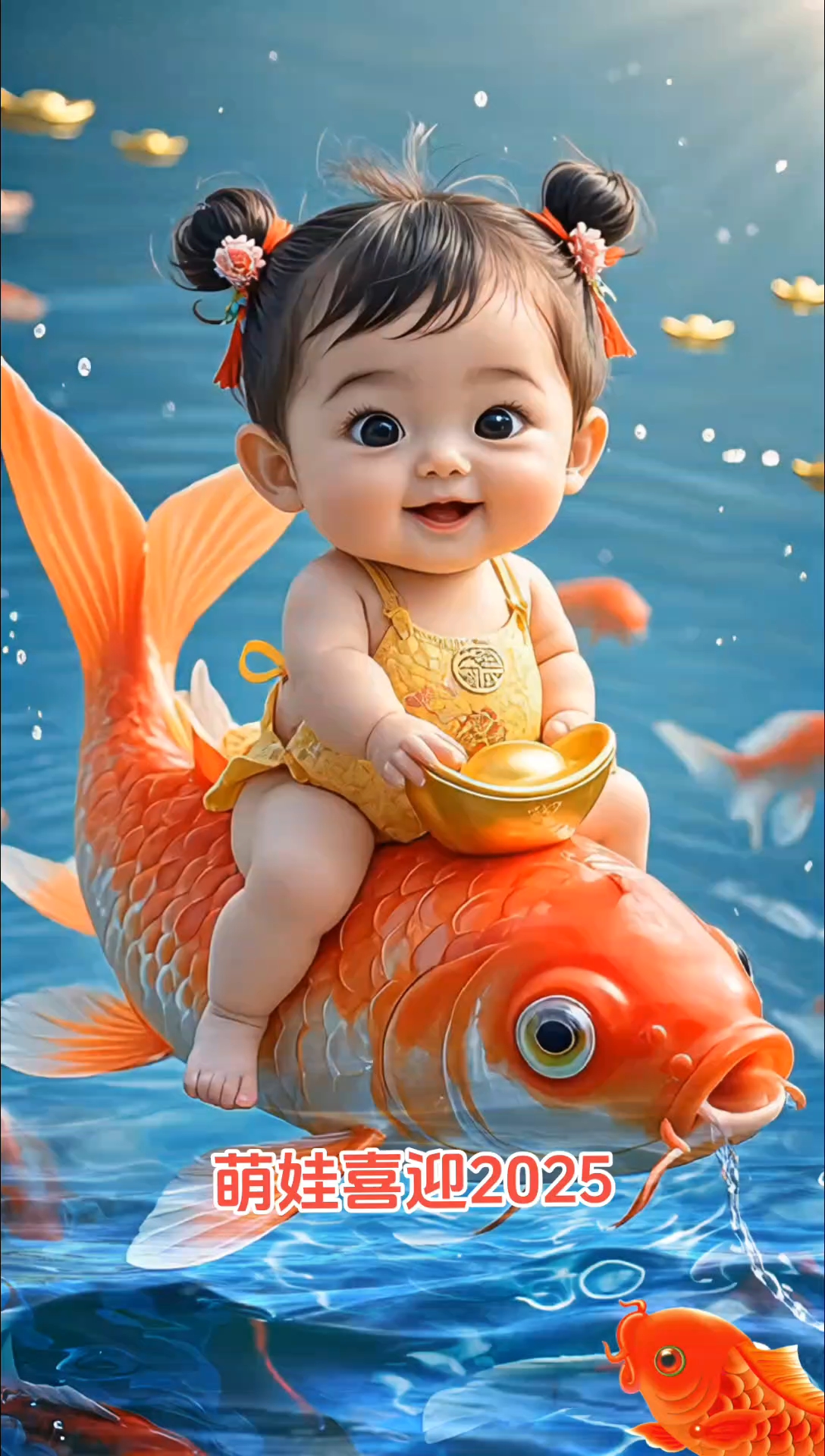 锦鲤福娃送祥瑞,喜迎 2025 到来