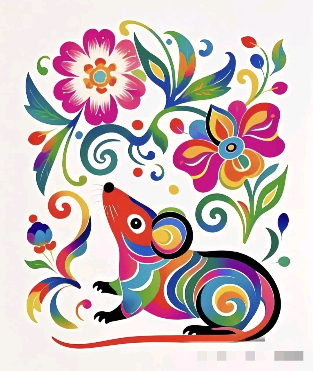 设计师手中得可爱小老鼠