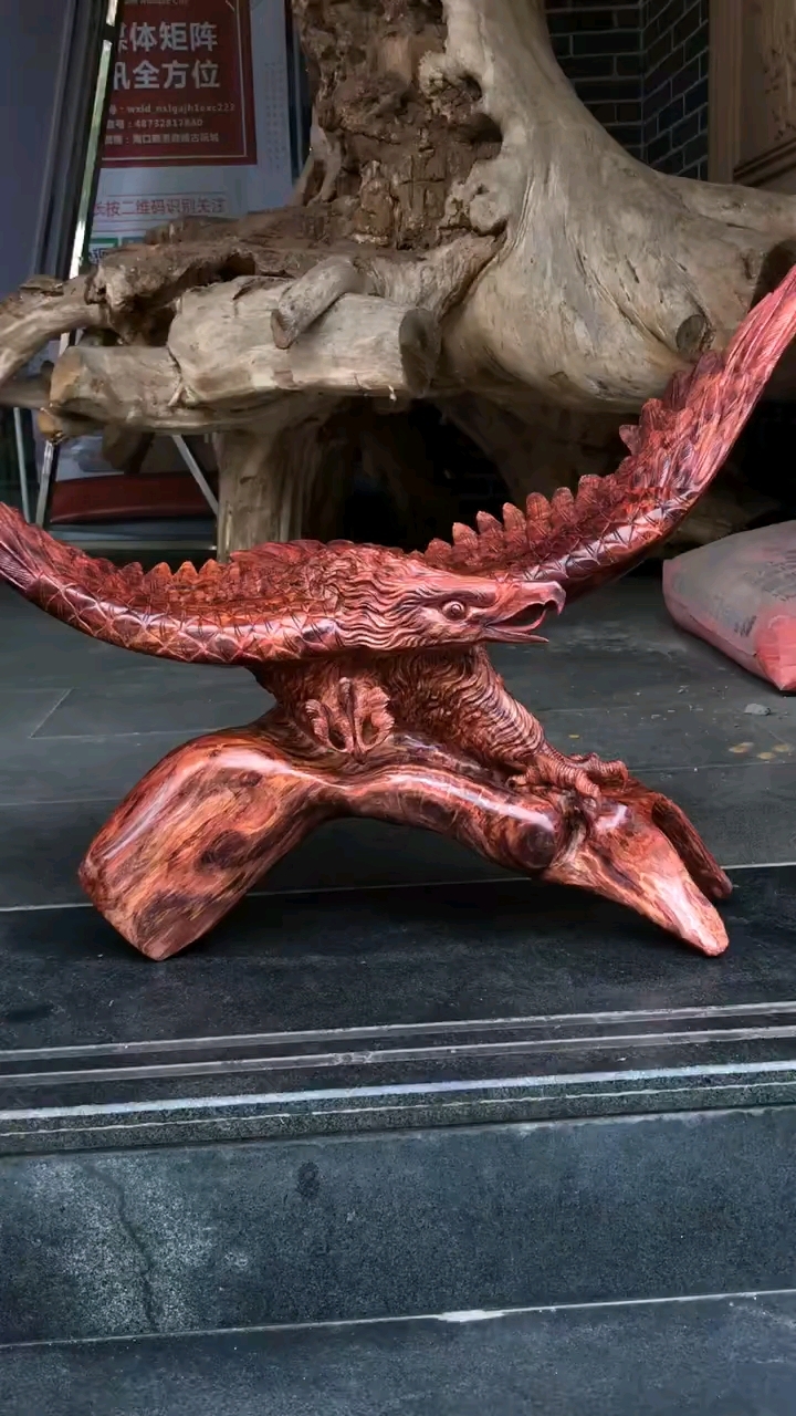 海南黄花梨精雕大摆件大展宏图,净重14.5斤