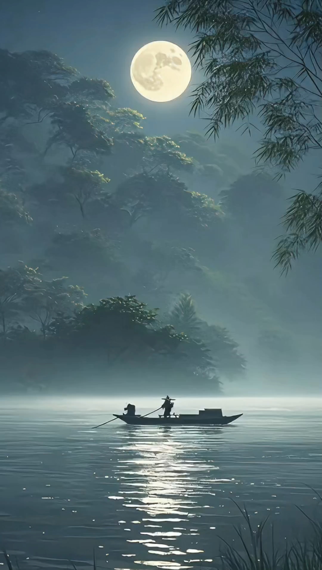 江南水乡美如画,水墨江山入画来.江上渔者意境深,诗意盎然心陶