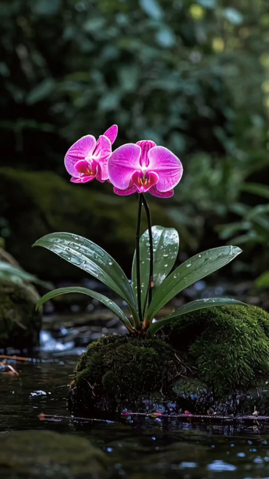 深谷幽兰,清雅脱俗,花影摇曳,暗香浮动
