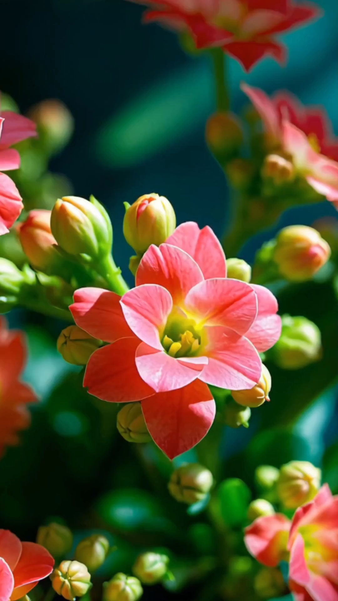 长寿花开春复来,繁花似锦映朝阳.岁月静好添吉祥幸福安康年复年
