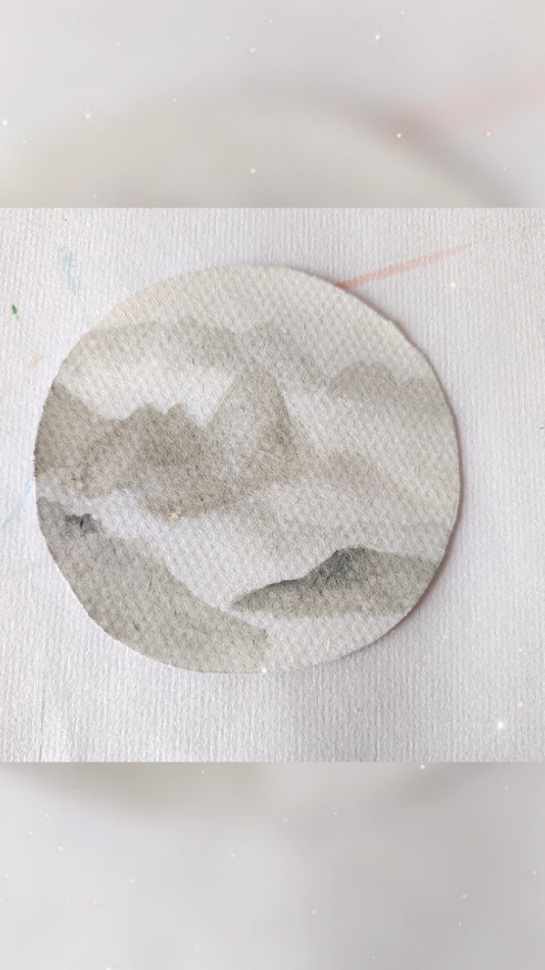 圆形冬日暖阳山水风景画