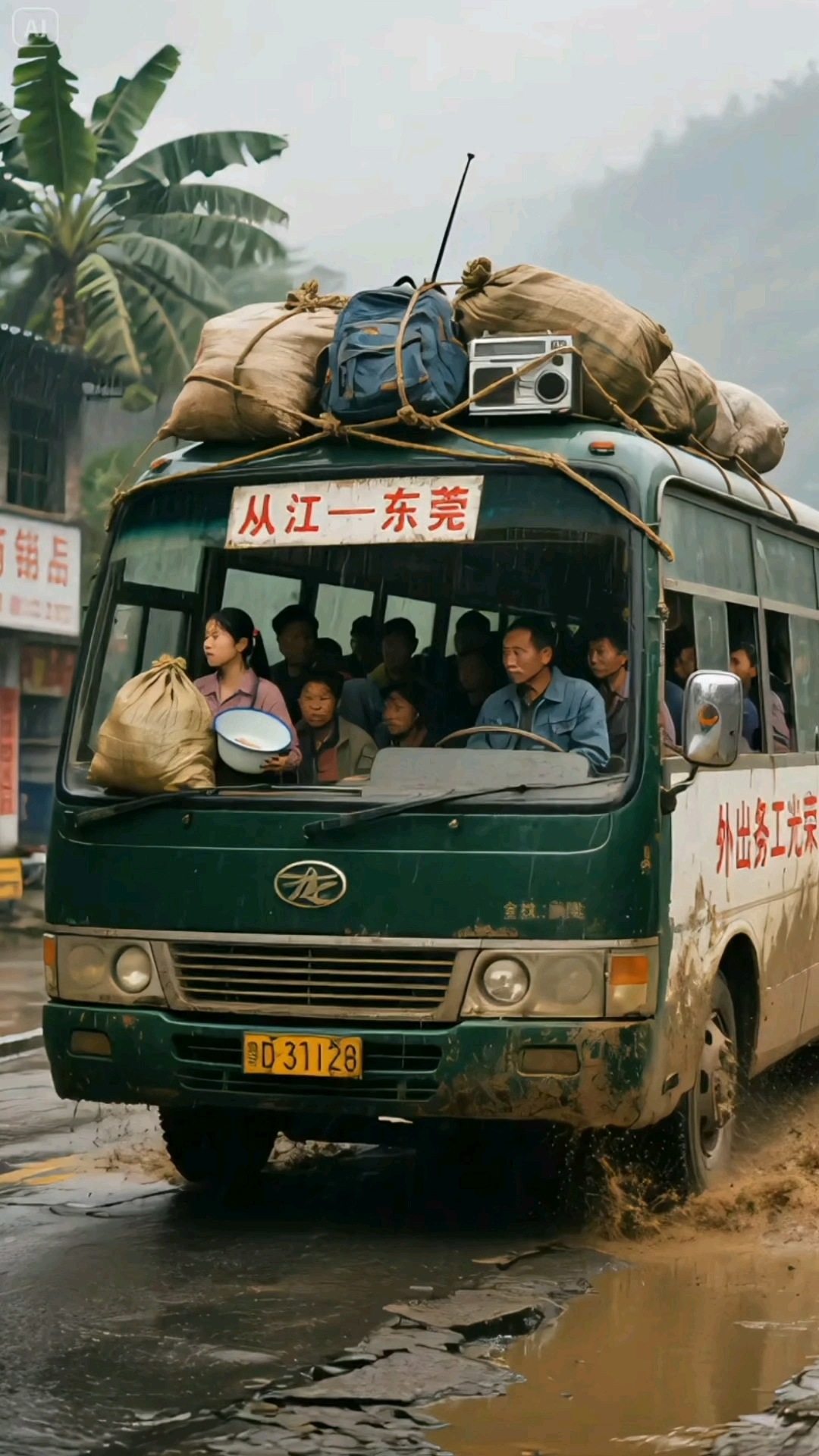 90年代从江东莞的大巴:满载行囊与梦想,泥泞路上的打工旧时光