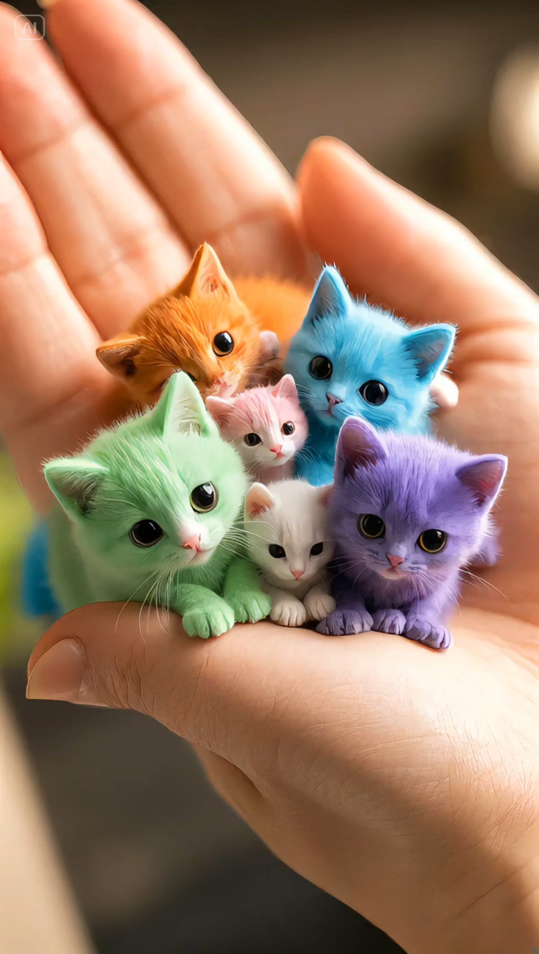 你好,彩色小猫咪