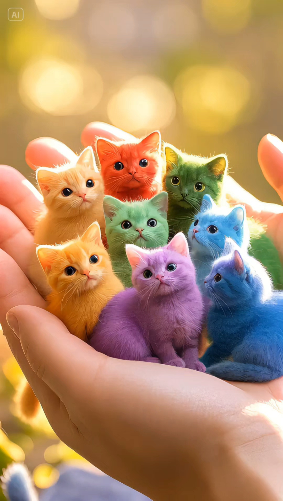 小巧可爱的彩色小猫咪出来了