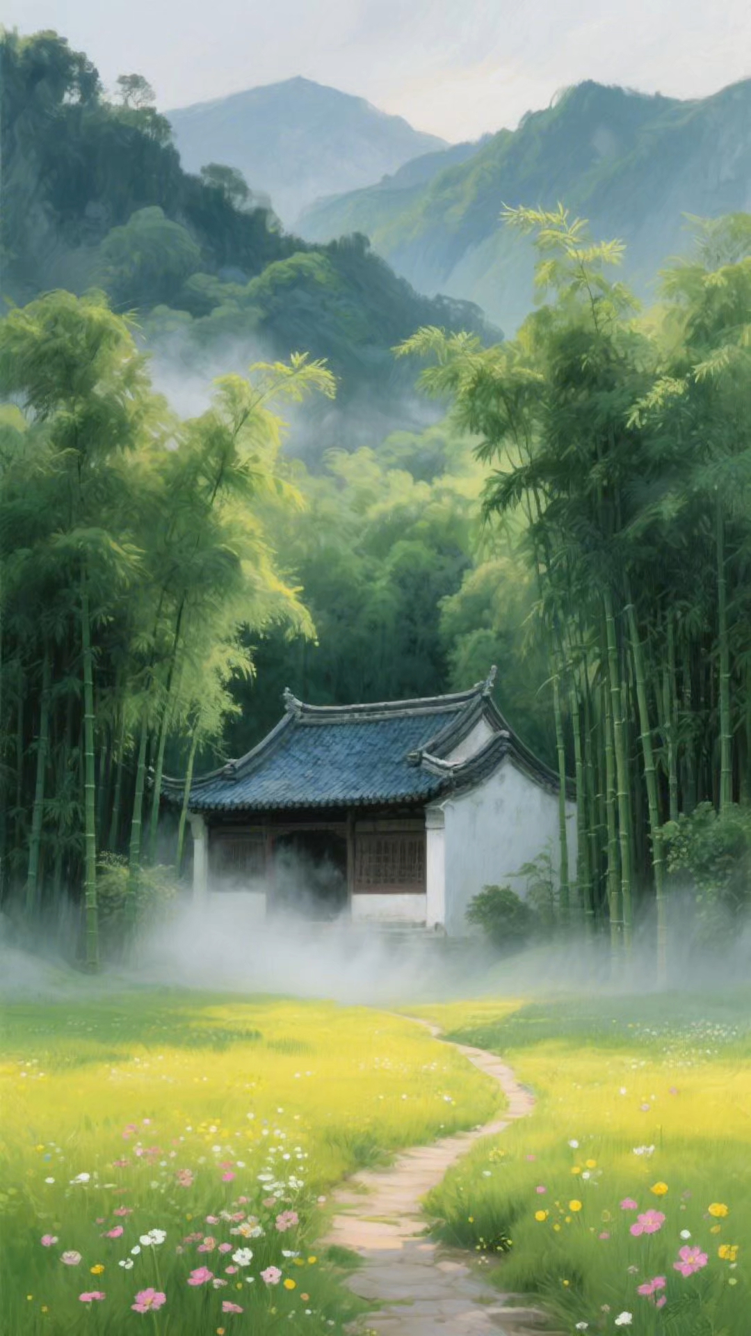 东方意境,山林间隐居的宁静