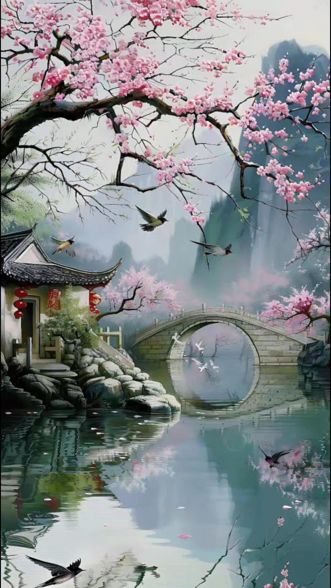 唯美古风:水墨江南人间仙境 :小桥 流水 人家