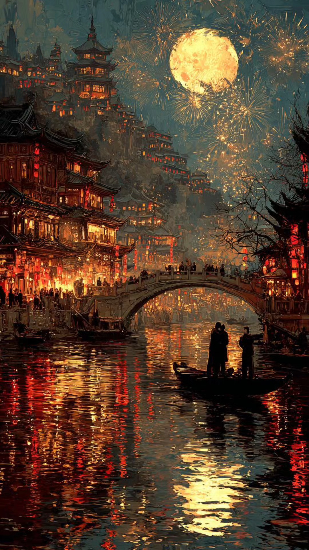 中秋国风壁纸,月满人团圆,祝你中秋快乐