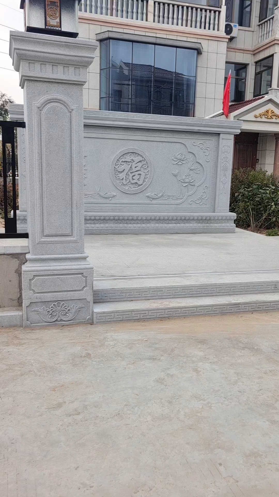 石雕门柱一对花岗岩别墅门口石柱子