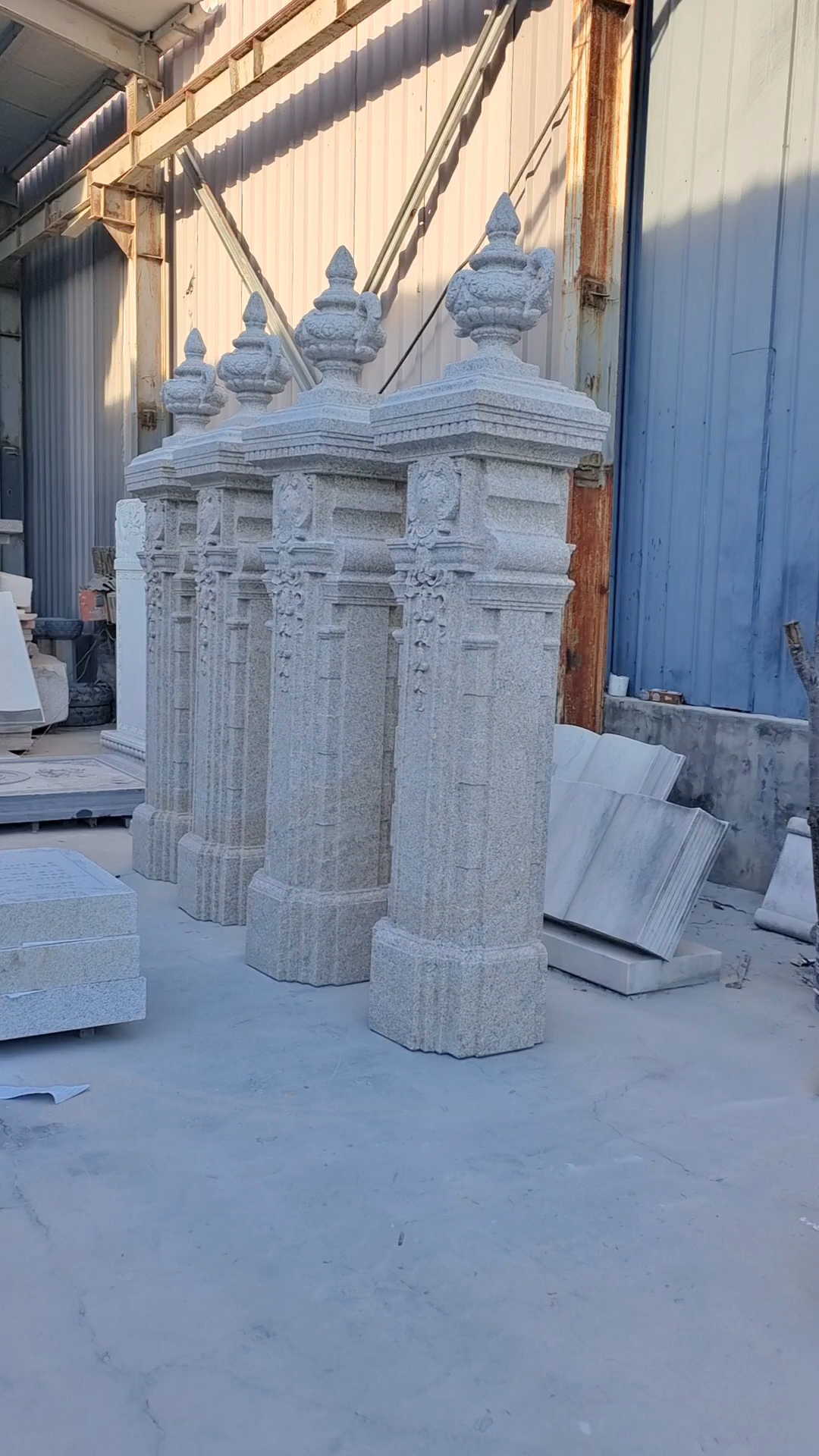 石雕门柱一对花岗岩别墅门口石柱子