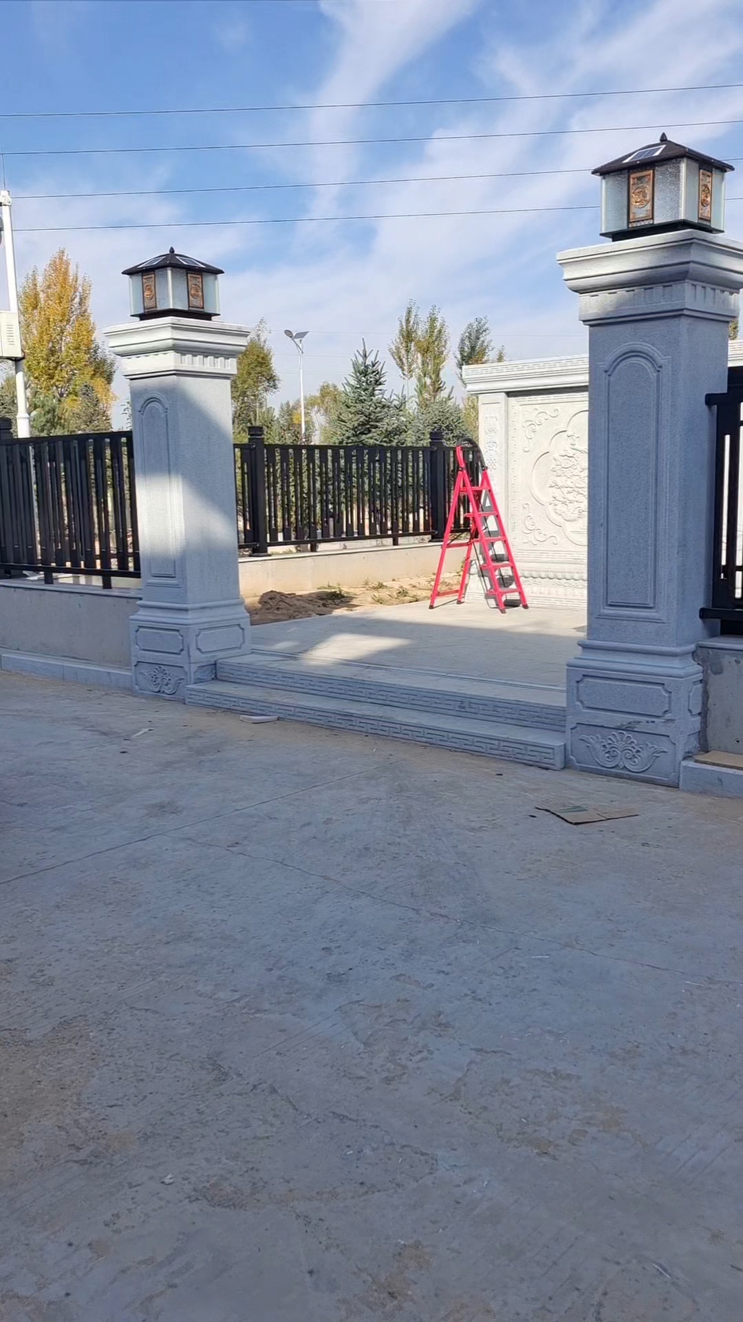 石雕门柱一对花岗岩别墅门口石柱子