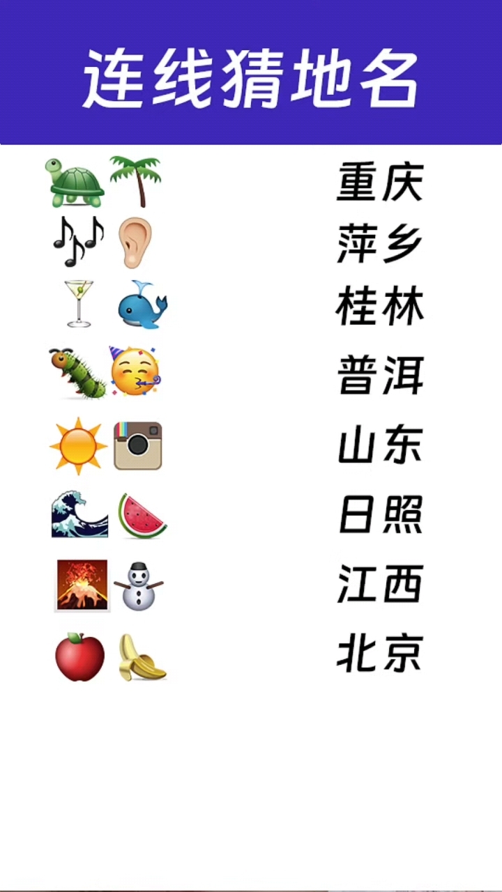 益智小游戏之连线猜地名