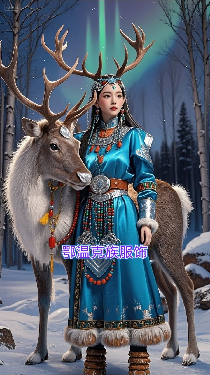 鄂温克族服饰手机壁纸#节日瑟宾节米阔鲁节奥米那楞会祭神歌舞等