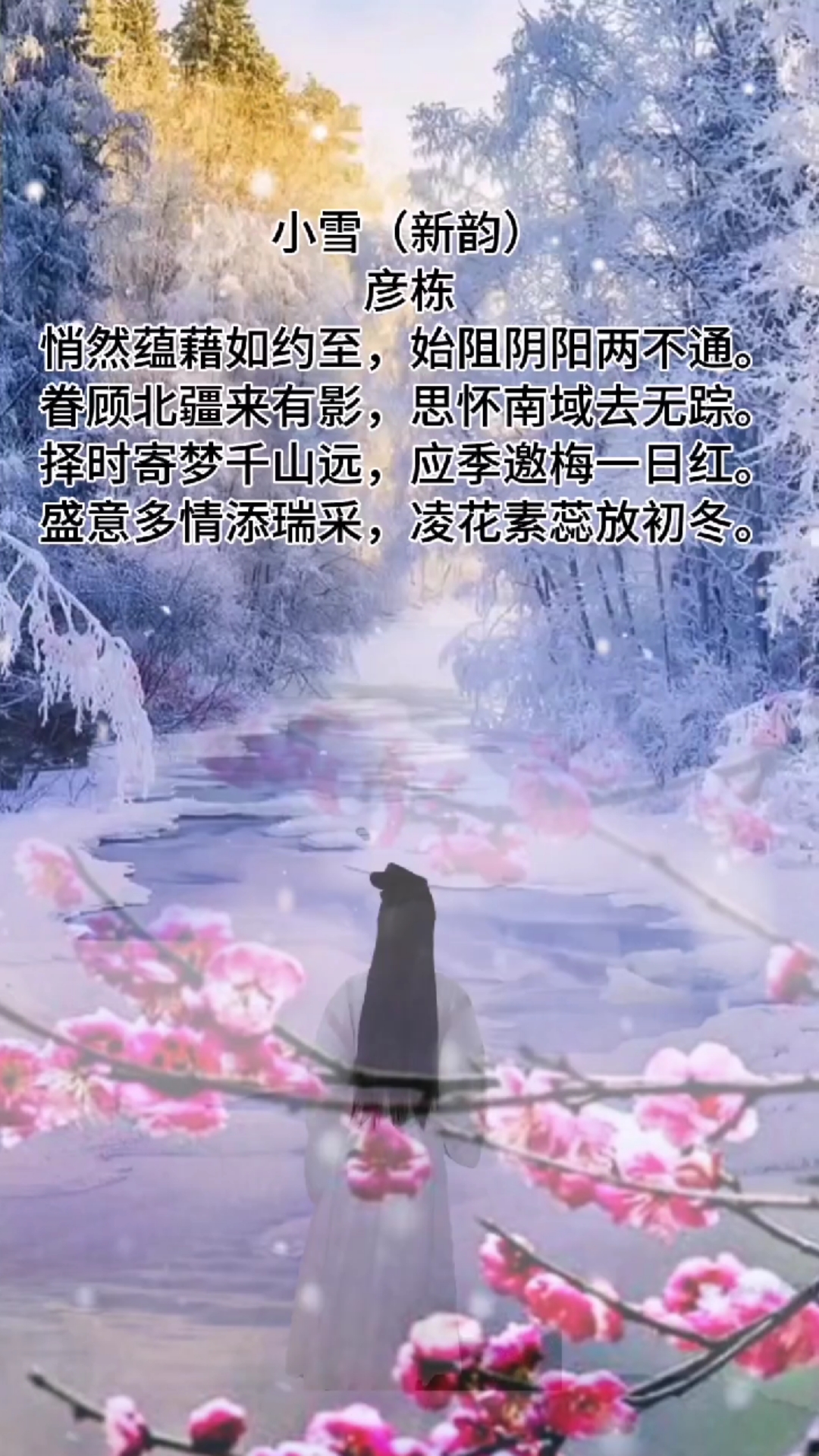 彦栋原创诗词分享七律·小雪