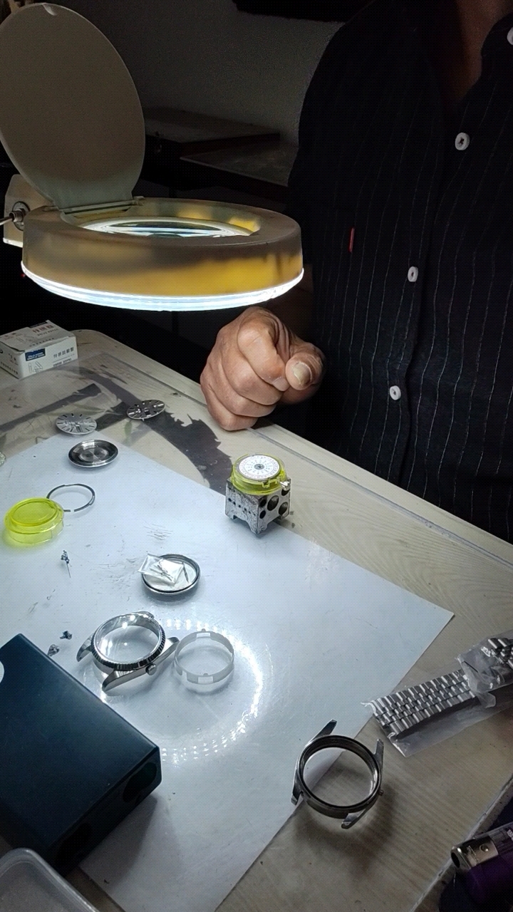 业余修表,一块70年代的老瑞士梅花309全自动手表