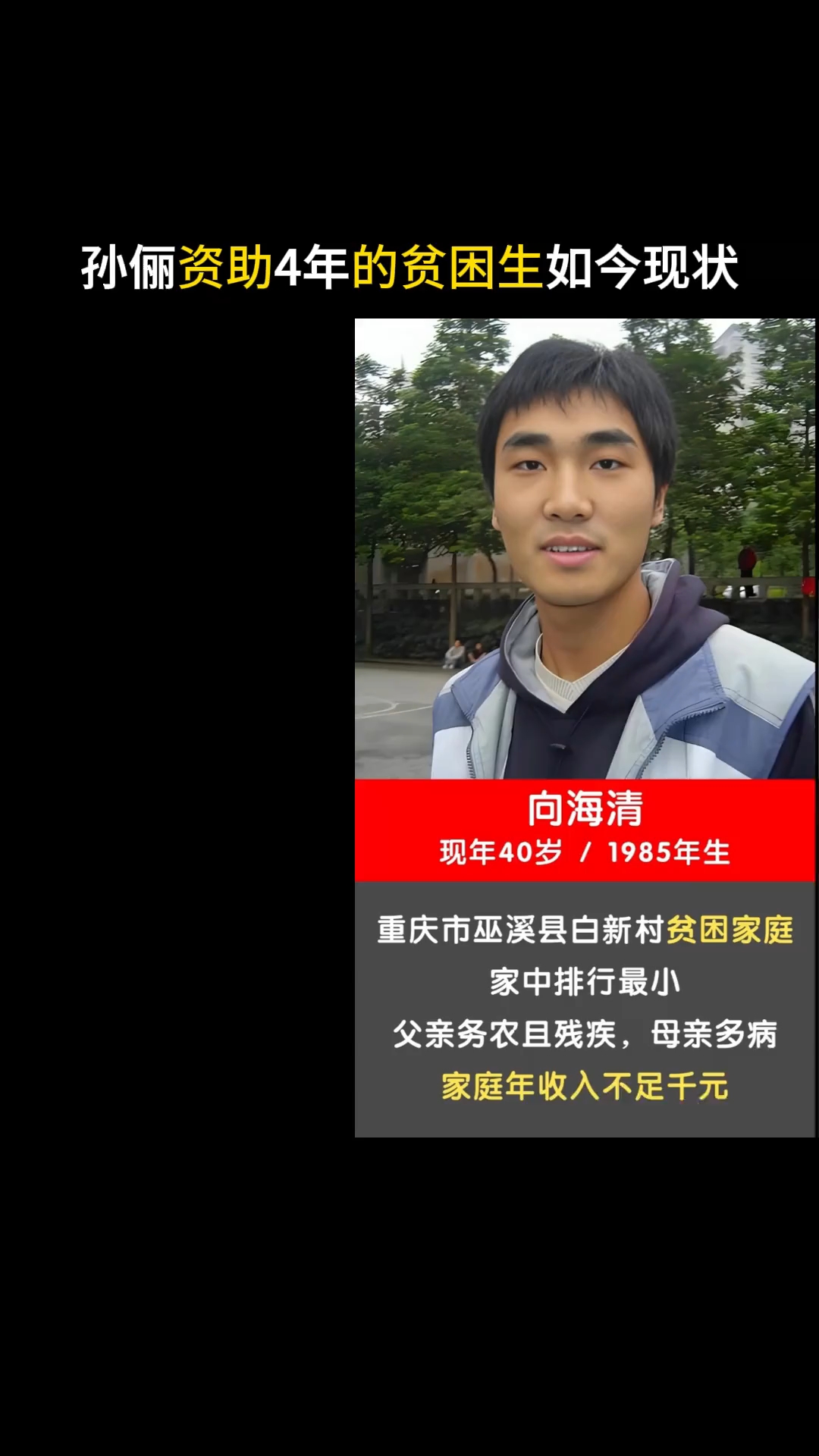 孙俪资助4年的贫困生向海清如今现状 #明星 #孙俪 向海清