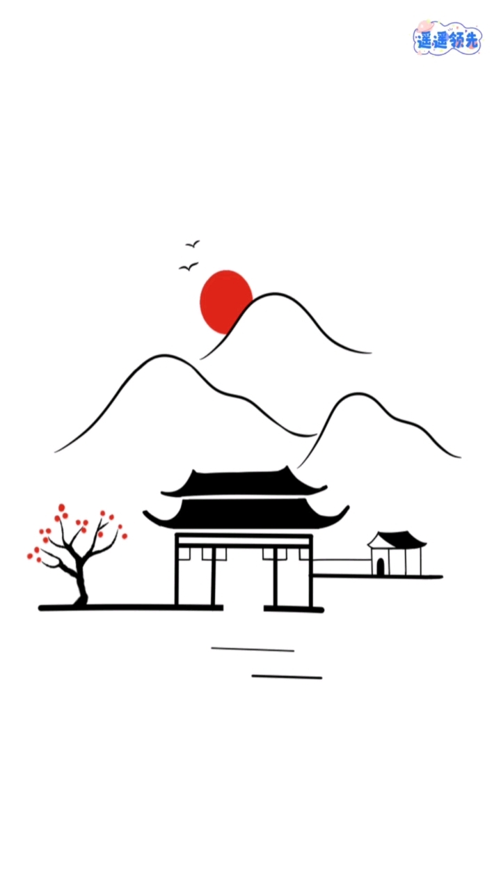 在画世界软件,临摹的古风简笔画