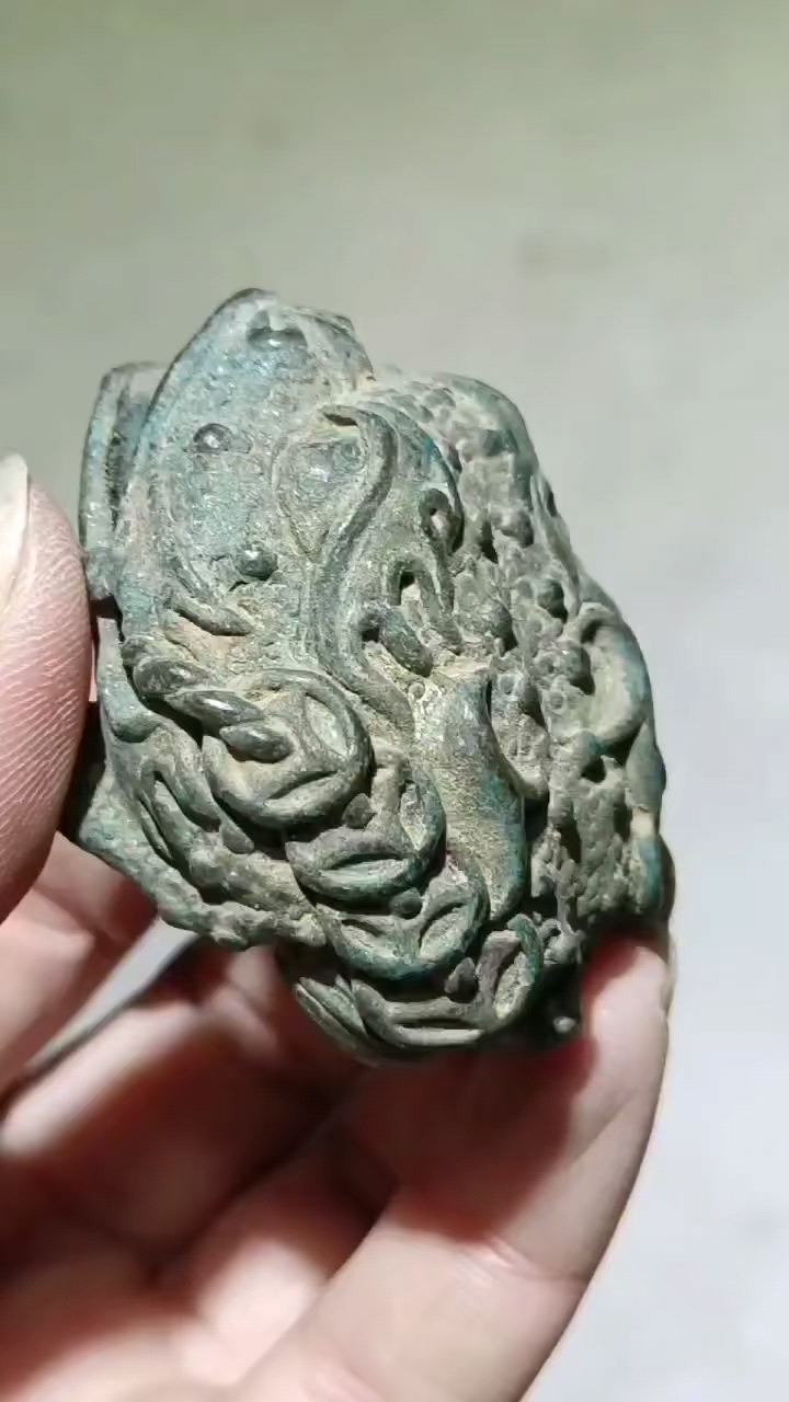 清代老铜器三足铜金蟾