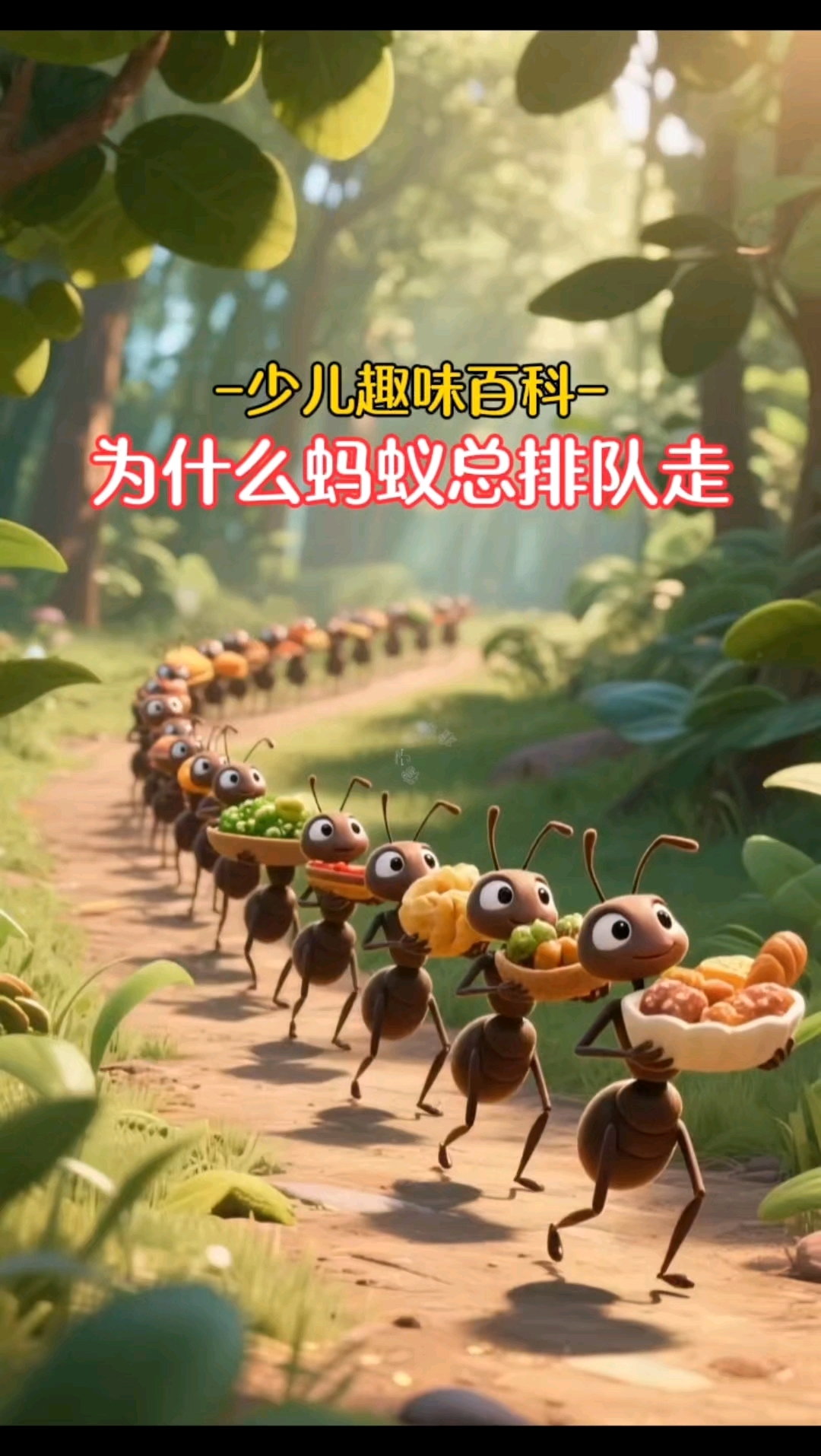 为什么蚂蚁总是排队走#科普#百科知识#十万个为什么#亲子教育