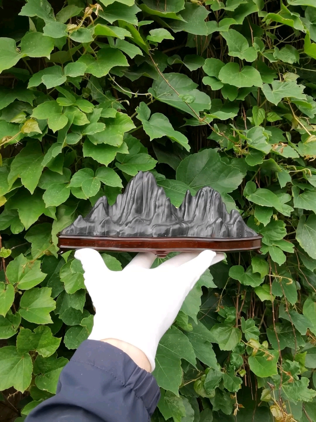 灵璧石山型石头靠山摆件