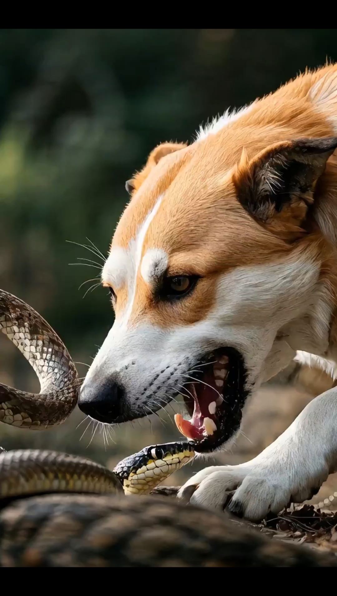 狗与蛇生死较量,胜负就在一咬之间