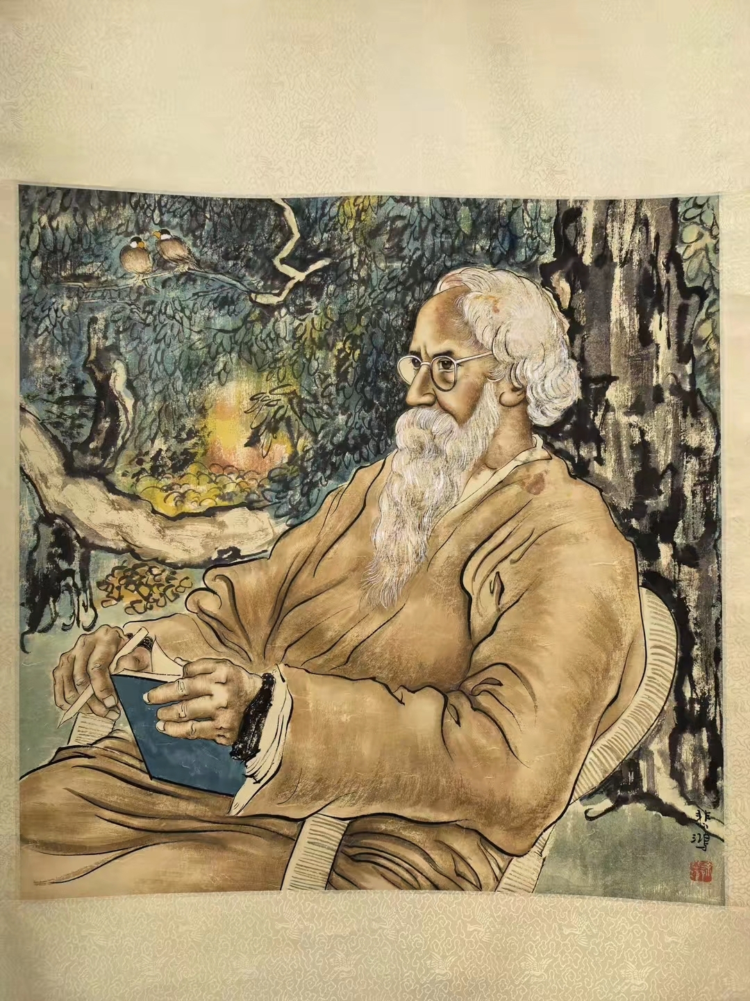 徐悲鸿《泰戈尔像》