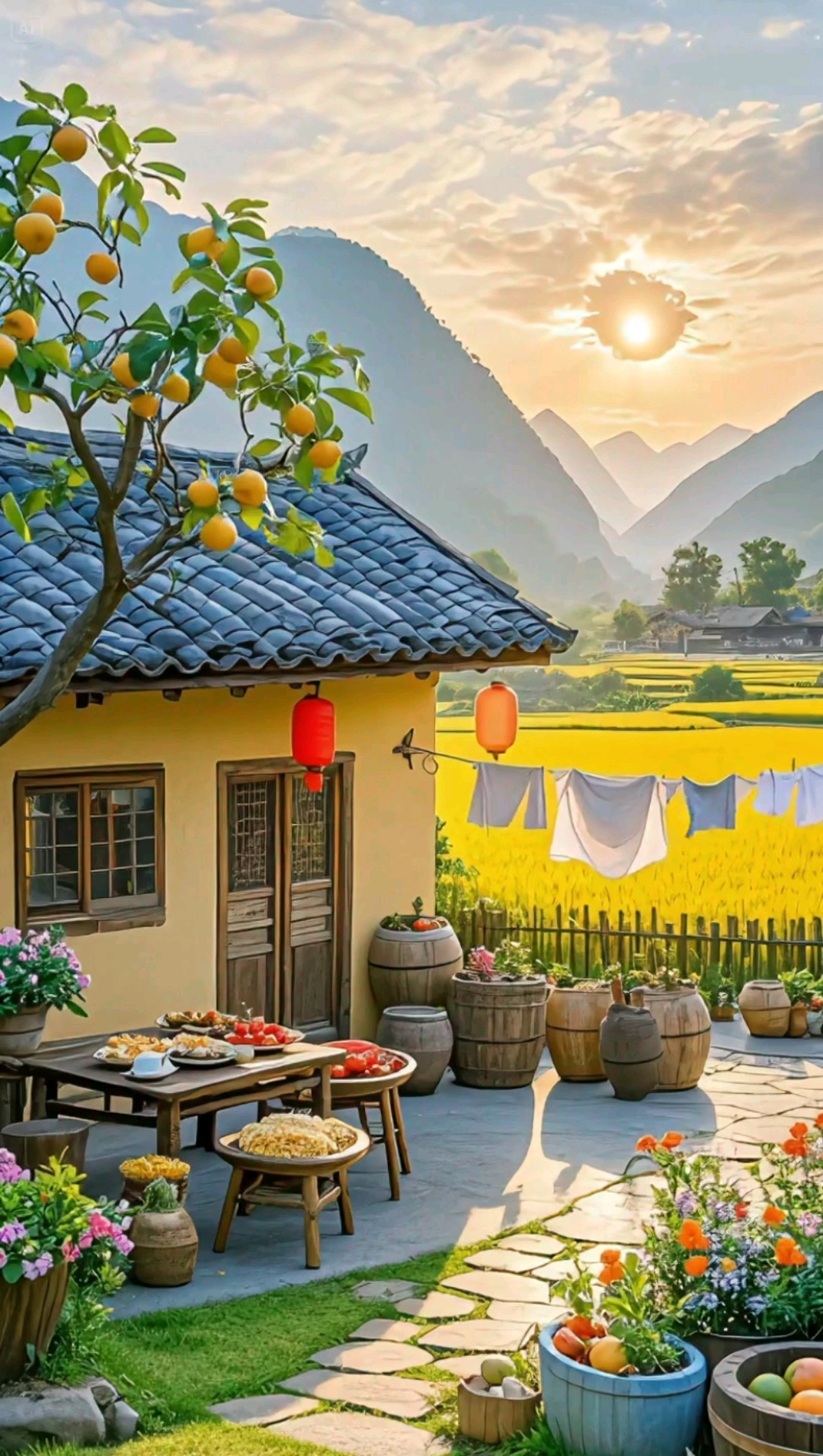 阳光下的小院:最美的瞬间!