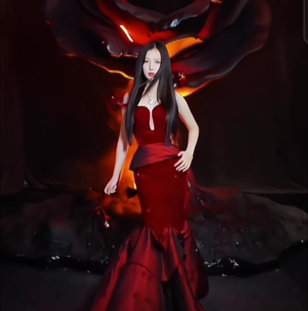 虞书欣红玫瑰礼服好漂亮