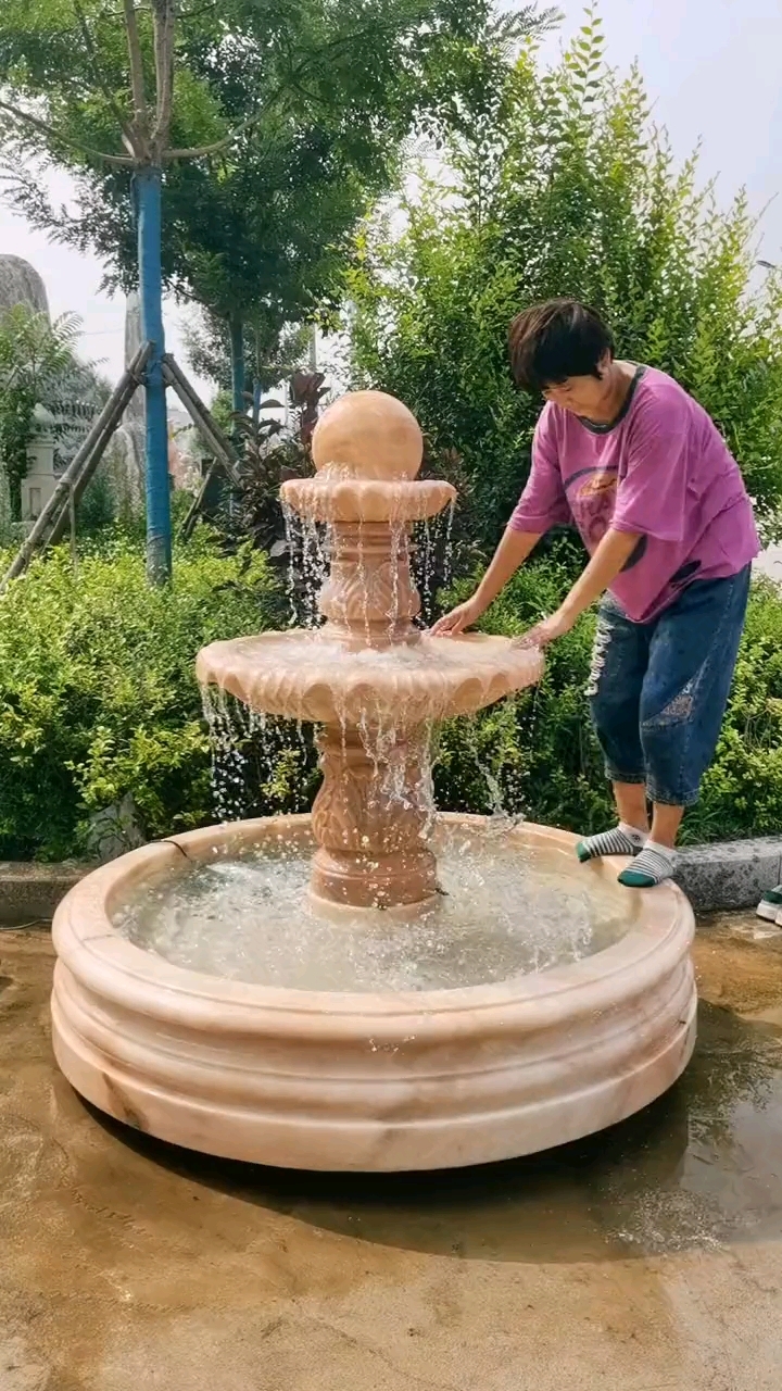 石雕喷泉庭院摆件