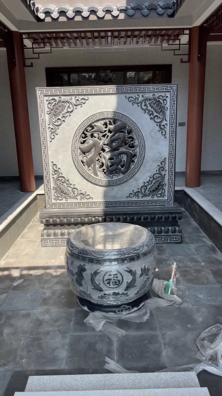 青石福字影壁墙感谢老板支持合作愉快