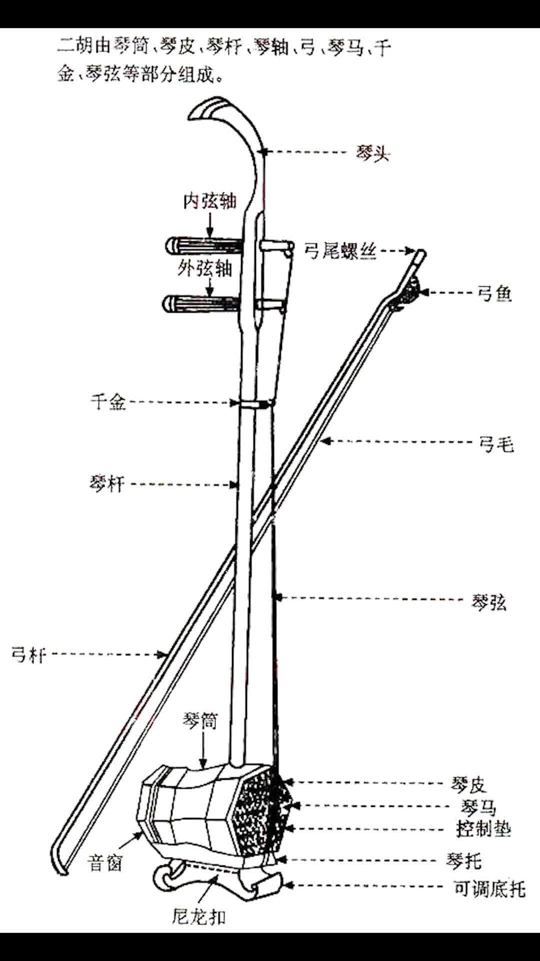 二胡的结构和安装图解图片