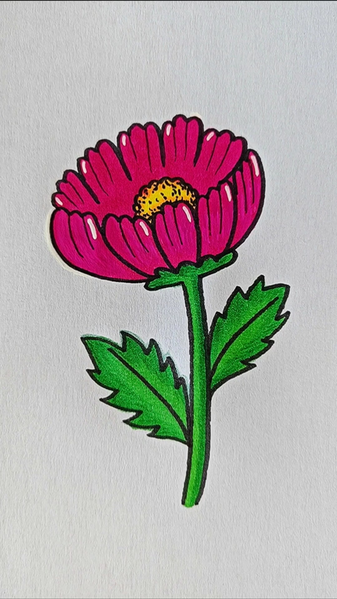 立体花朵简笔画